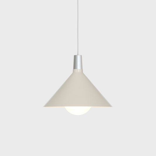 Bower Pendant Light Medium in Oyster White + Sphere IV